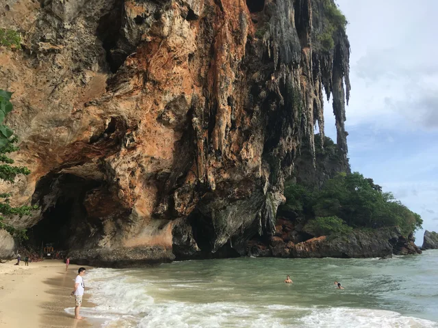 Phra Nang Cave Beach below the limestone cliffs at Railay